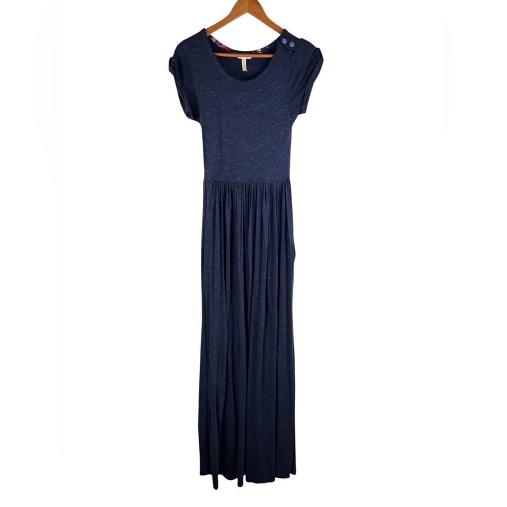 Matilda Jane Viscose Navy Blue Maxi Dress Size Small Flawed